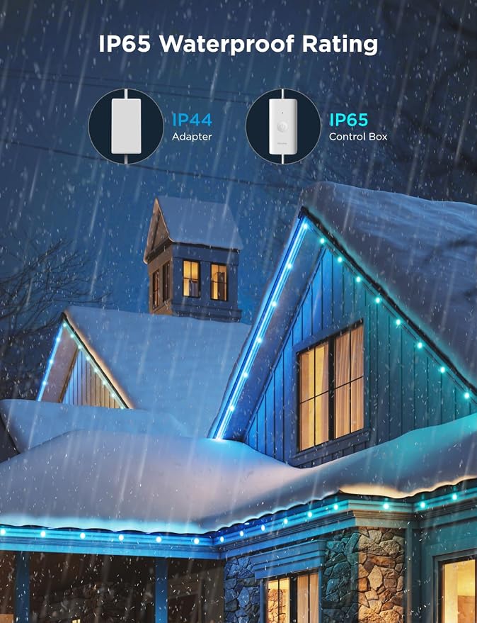 Govee Outdoor LED Strip Lights, 45 RGBIC LED Lights 100FT String Lights - Image 4