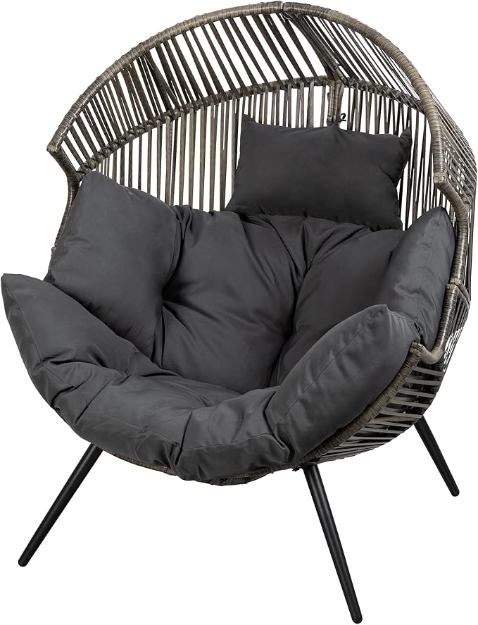 JAMFLY Egg Chair Wicker Outdoor Chairs, Oversized Patio Chair Oversized Lounger - Image 6