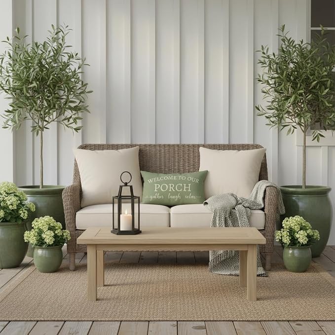 PANDICORN Welcome to Our Porch Stay Awhile Outdoor Lumbar Decorative Throw - Image 7