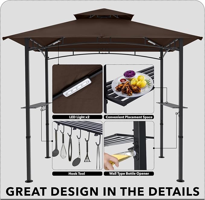 MASTERCANOPY 8 x 5 Grill Gazebo Outdoor BBQ Gazebo Canopy - Image 3