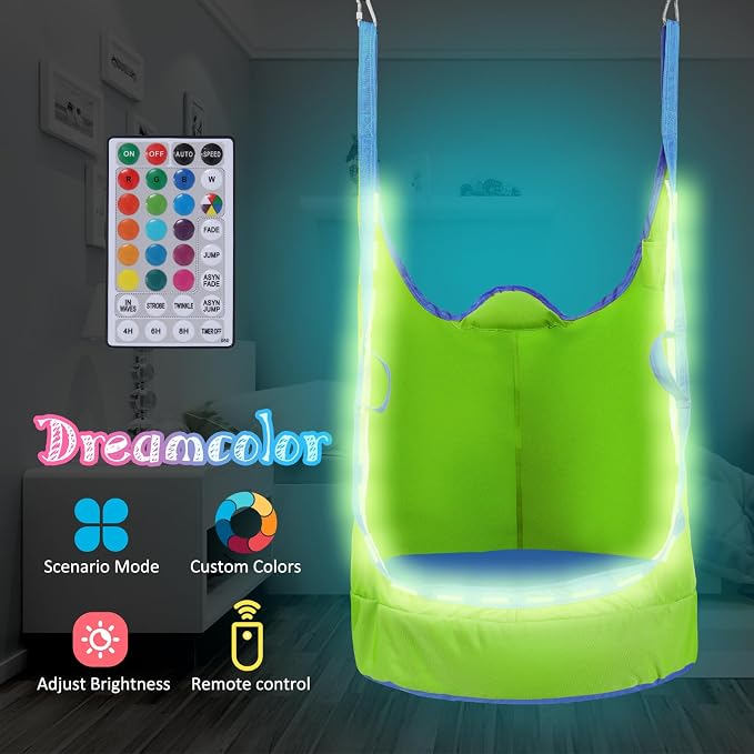 YAERSI Upgraded Kids Pod Swing Chair, Child Hanging Hammock Chair - Image 3