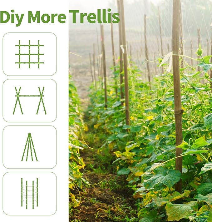 Plant Stakes, 4FT Natural Bamboo Garden Stakes, Bamboo Sticks - Image 4
