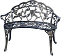 JARDIN DE CENTENNIAL Patio Garden Bench Metal Park Bench Cast Aluminum Outdoor by JARDINDECENTENNIAL