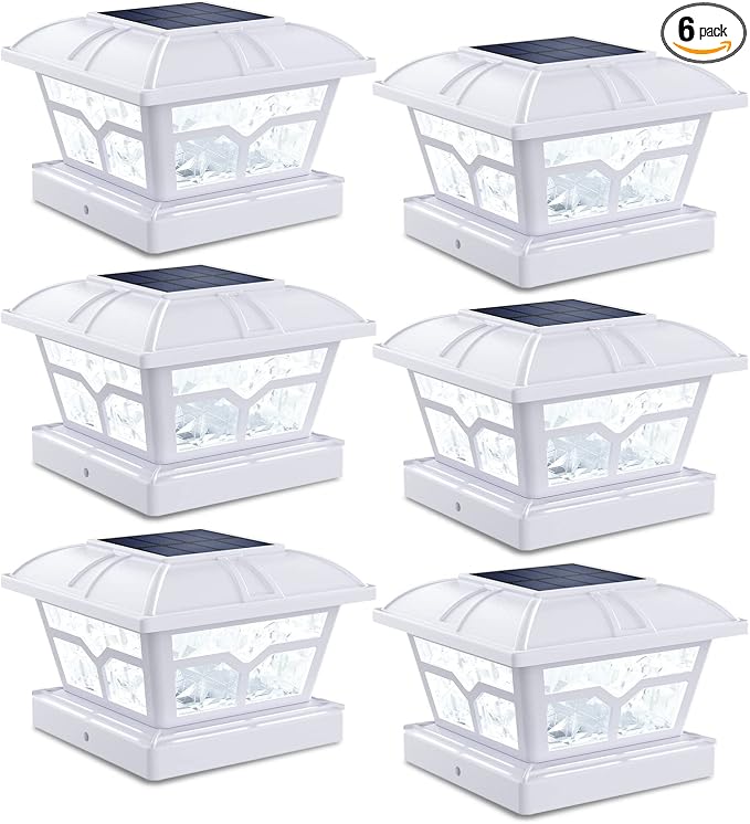 SIEDiNLAR Solar Post Cap Lights Outdoor 2 Color Modes 8 LEDs by Siedinlar
