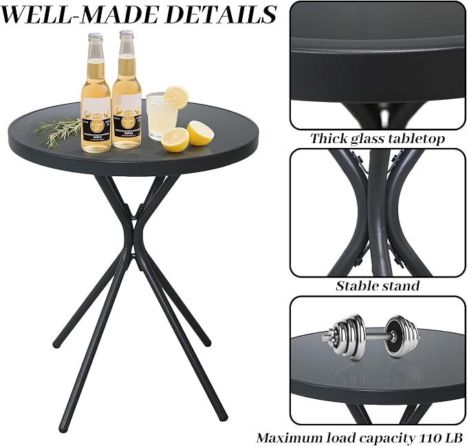 Outdoor Coffee Table with Tempered Glass Top - Image 6
