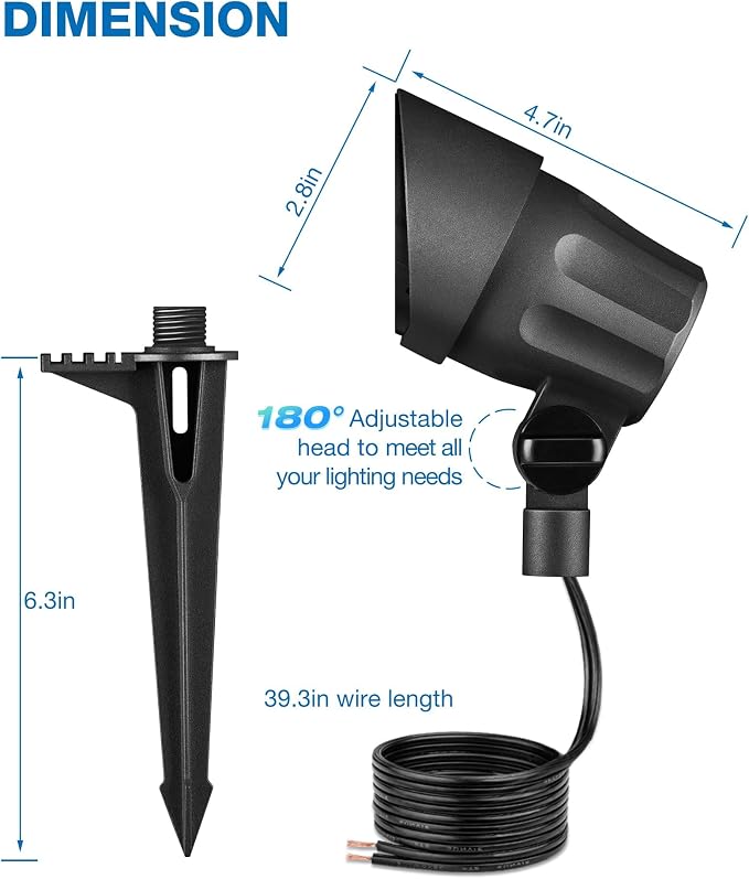 SUNVIE 6W LED Landscape Lights Low Voltage Landscape Lighting - Image 8
