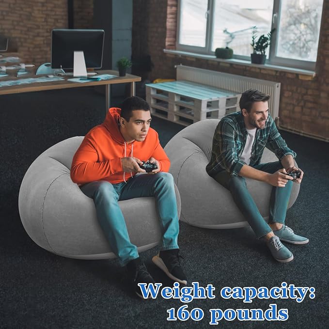 Realspring Inflatable Bean Bag Chairs Outdoor Blow up Camping Chairs Inflatable - Image 4
