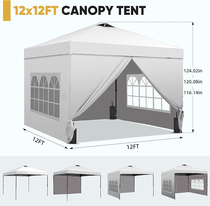 GDY 12x12 Pop Up Canopy Tent - Image 2