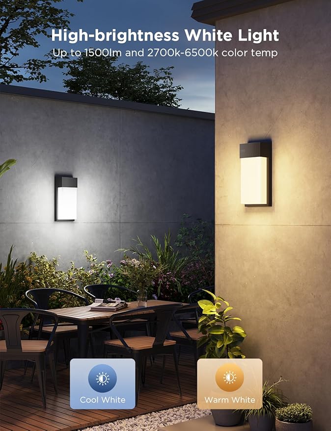 Govee Outdoor Wall Light, 1500LM Smart RGBIC Porch Lights Outdoor - Image 3