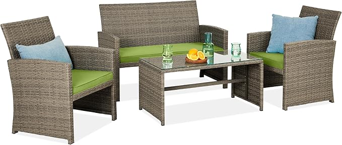 Best Choice Products 4-Piece Outdoor Wicker Patio Conversation Furniture Set by BestChoiceProducts