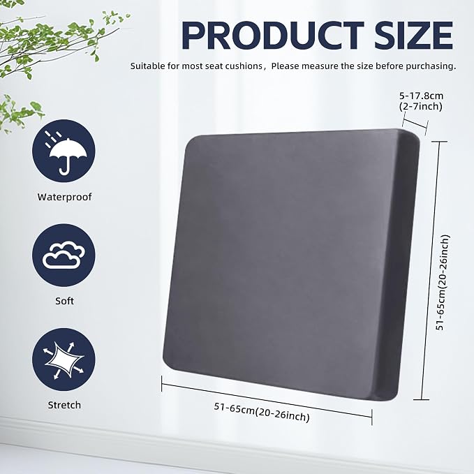 8Pcs Outdoor Cushion Covers, Patio Cushion Covers, Stretch Elastic Slipcovers - Image 2