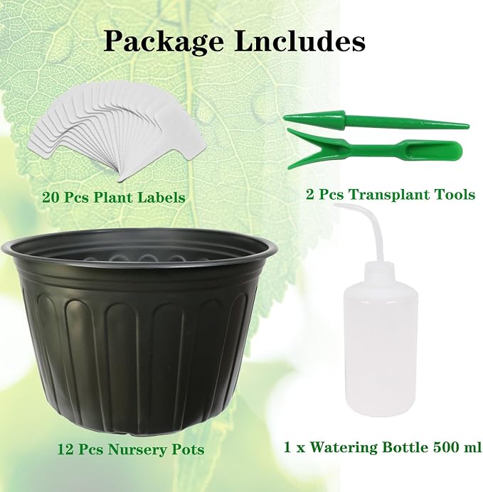 12-Pack 5 Gallon Flexible Plastic Plant Pots, Thickened Soft Seed Starting - Image 2