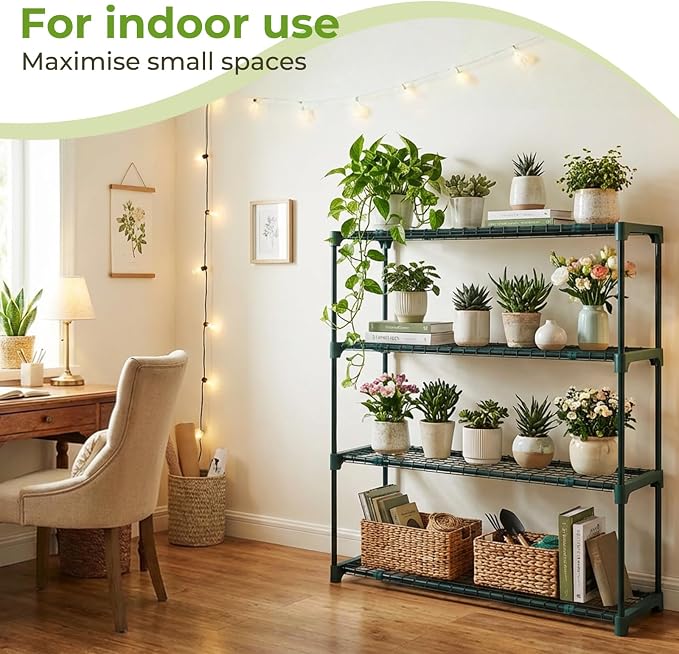 Ohuhu Plant Greenhouse Shelves 4 Tier 2 Pack Extra-Wide Stable Green House - Image 7