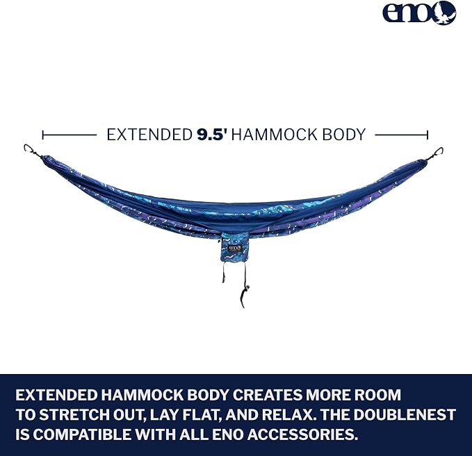 ENO, Eagles Nest Outfitters DoubleNest Lightweight Camping Hammock, 1 to 2 - Image 2