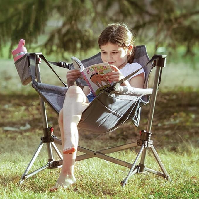 BusyBee Hammock Camping Chairs for Kids, Folding Kids Chair - Image 2
