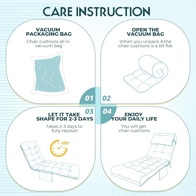 Outdoor Chaise Lounge Chair Cushion, Waterproof Outdoor Chair Cushions - Image 7