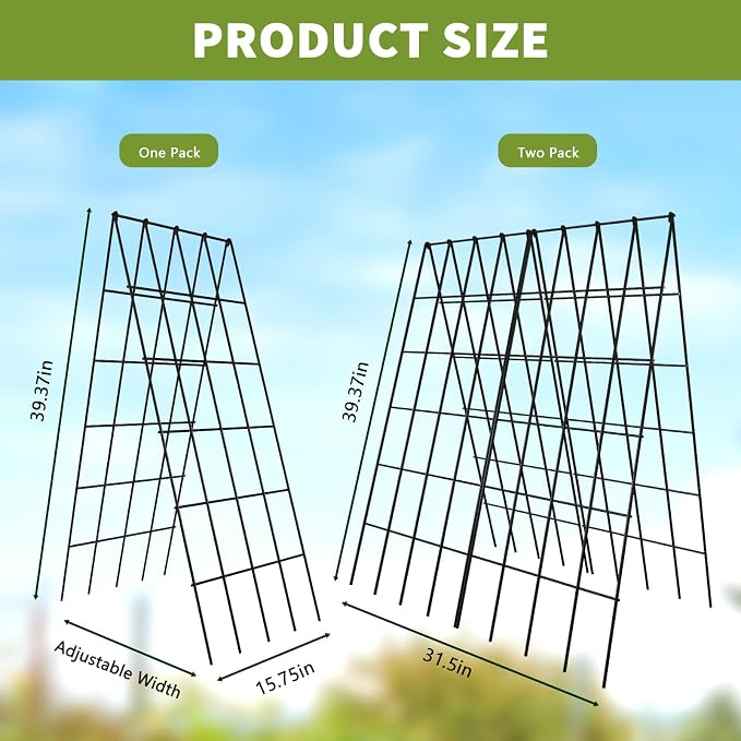 Cucumber Trellis 2 Pack, Foldable A-Frame Garden Trellis - Image 3