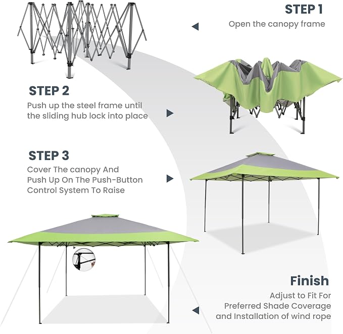 PHI VILLA Pop-Up Canopy Tent 13x13 Instant Shelter Outdoor Canopy - Image 4