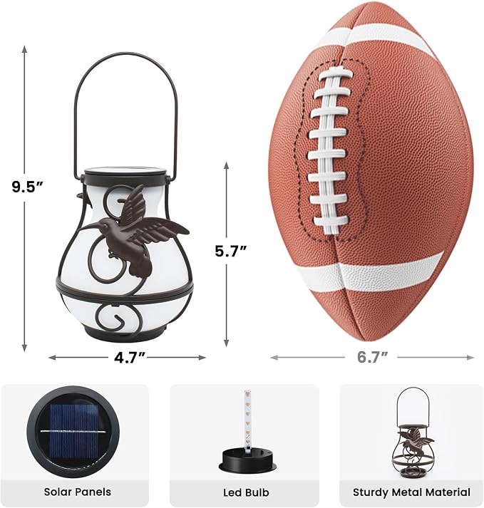 2 Pack Solar Lanterns for Outside Hanging, Solar Garden Lights Outdoor - Image 4
