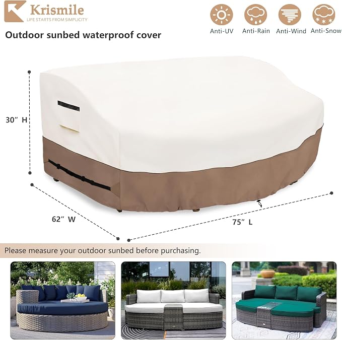 Outdoor Daybed Cover for 89" Patio Sofa - Image 2