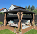 PURPLE LEAF 12' X 12' Outdoor Hardtop Gazebo Permanent Outside Heavy Duty Sun by PURPLELEAF