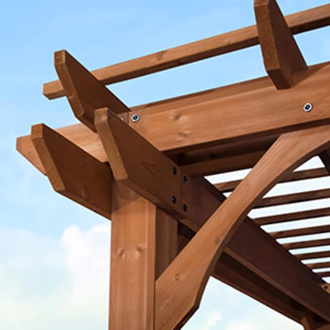 Backyard Discovery Beaumont 14' x 10' Traditional Cedar Wood Pergola Kit - Image 8