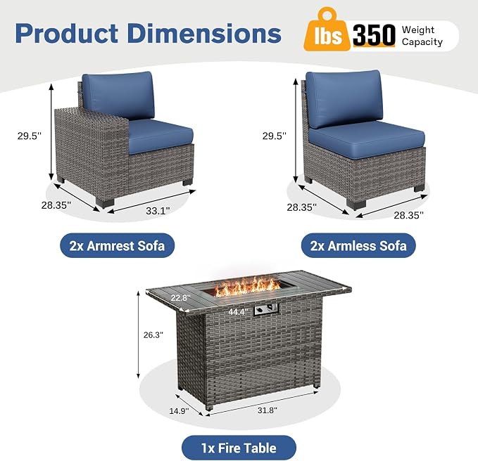 5 Piece Patio Furniture Set - Image 7