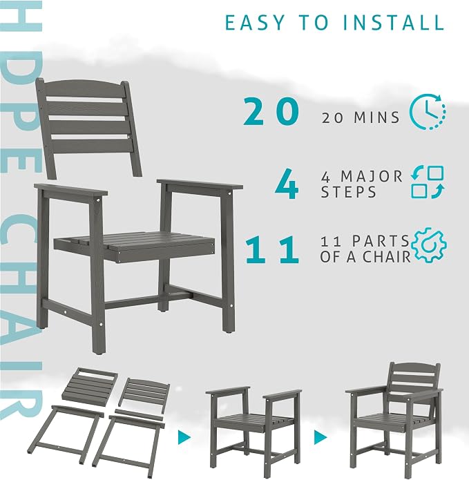 Anbuy Patio Dining Chair Set of 2, Outdoor Chairs - Image 3