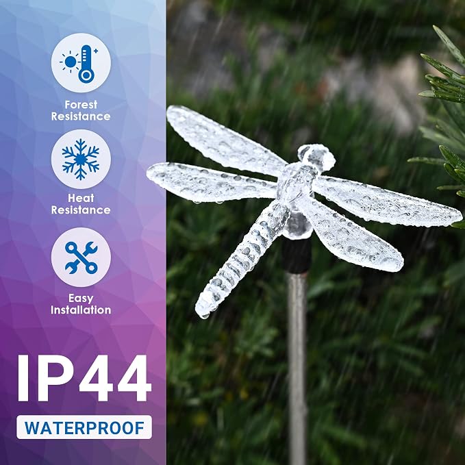SOLPEX Solar Garden Lights, 3 Pack Solar Butterfly Lights Yard Decorations - Image 6