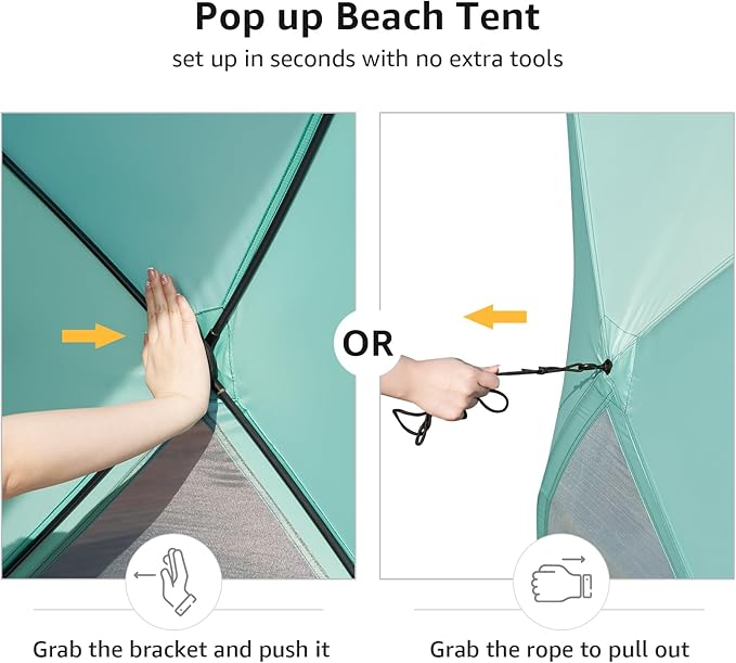 Old Bahama Bay Pop Up Beach Tent, Portable Shade Sun Shelter UPF50+ UV - Image 4