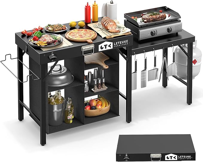 Leteuke Grill Table for Blackstone Griddle, Portable Foldable Grill Table by Leteuke