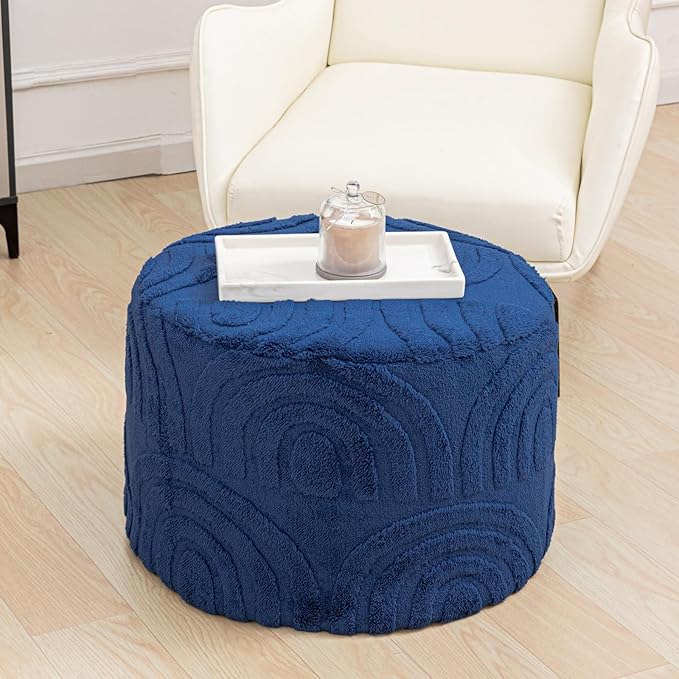 Asuprui Plush Fabric Ottoman Footrest – 20"x14" Soft Foam Pouf by Asuprui