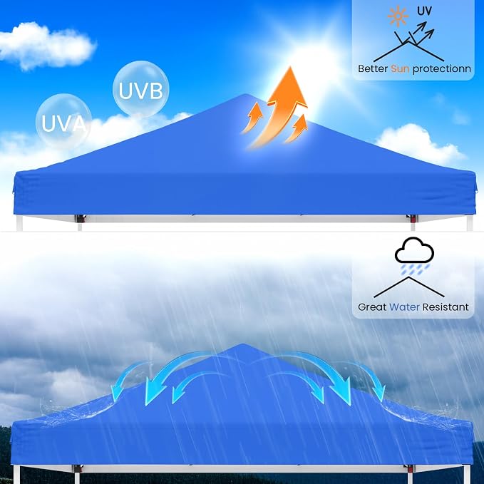 10x10ft Pop Up Canopy Tent, Heavy Duty Waterproof Folding Tent - Image 6