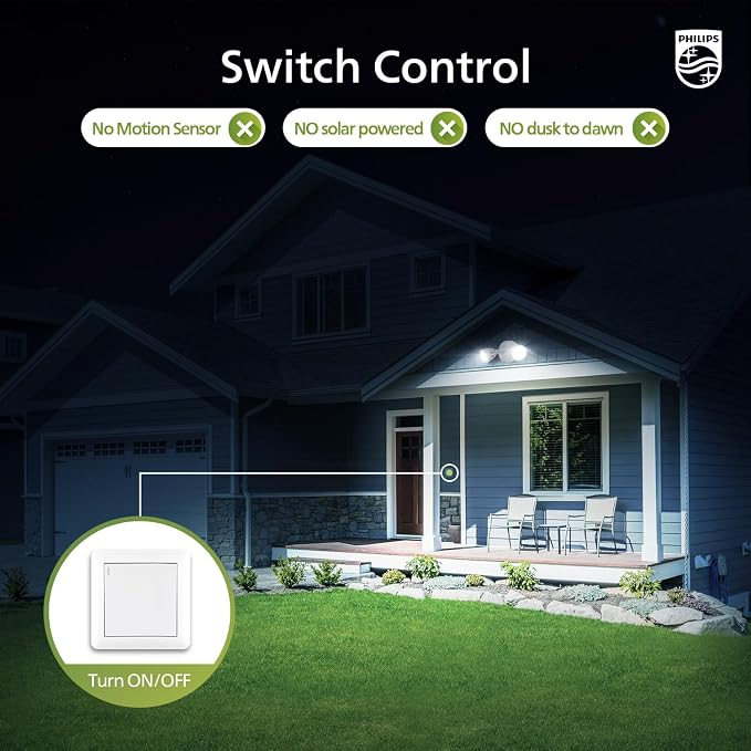 Philips 44W 3500LM ‌LED Security Flood Light‌ ‌Outdoor‌，Switch Controlled - Image 3