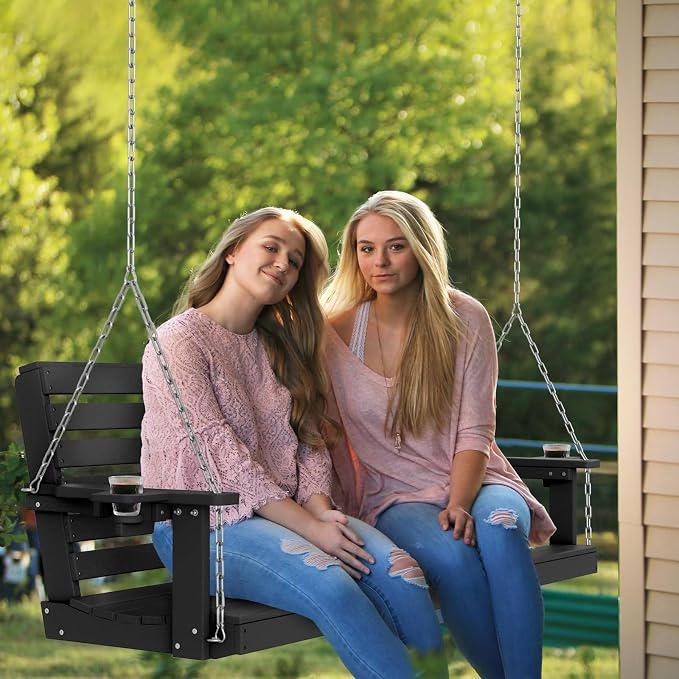 Plawdlik Porch Swings, 2 Seat Patio Chair - Image 2
