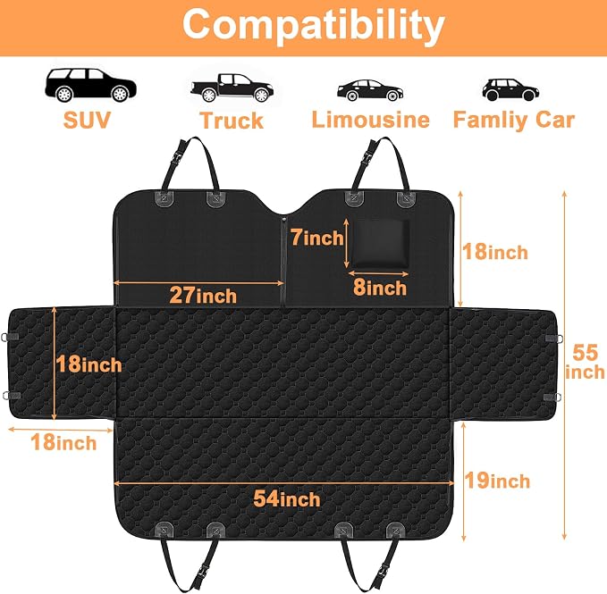 Mancro Dog Hammock for Car, 2025 Upgraded 600D Heavy Duty Waterproof & - Image 5