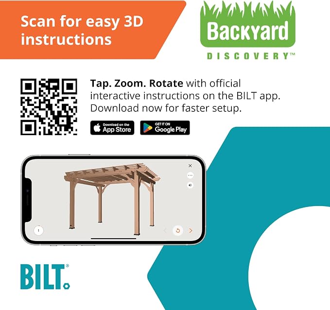 Backyard Discovery Beaumont 12' x 10' Traditional Cedar Wood Pergola Kit - Image 9