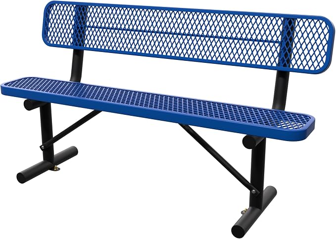6 Feet Steel Park Bench for Outside, Outdoor Bench by Sunnibety