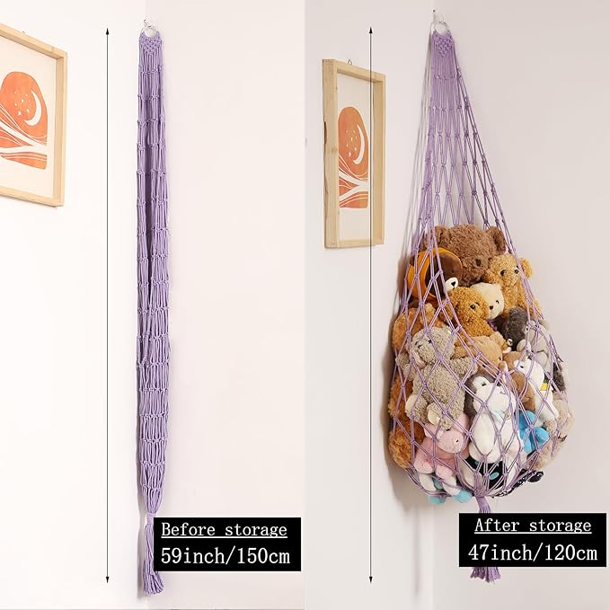 Upgrade Stuffed Animal Hammock Corner or Wall Hanging Net - Image 3