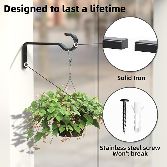 6 Inch 2 Pack Heavy Duty Outdoor Plant Hangers - Image 4