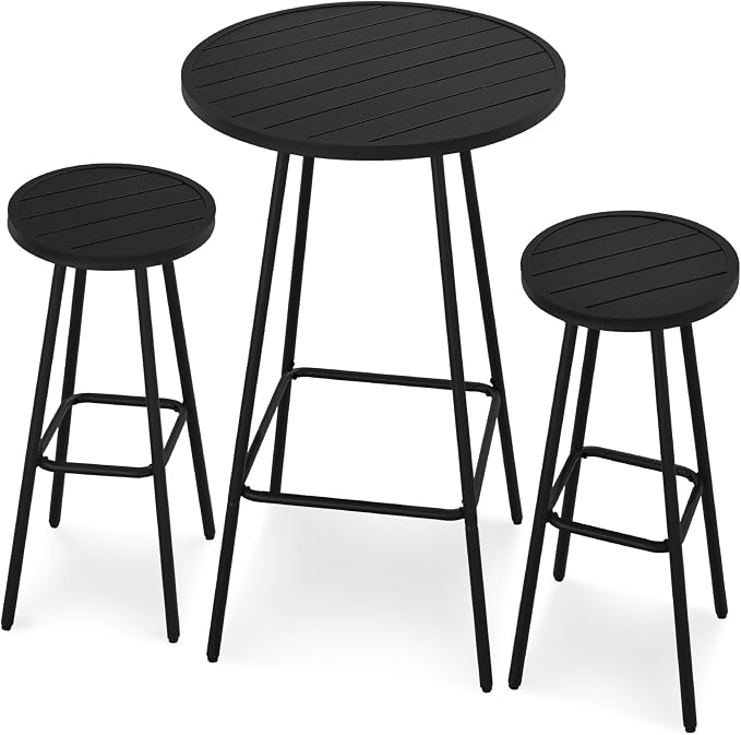 Best Choice Products 3-Piece Patio Dining Set, Bar Height, Outdoor Bistro Set by BestChoiceProducts