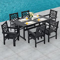 HDPE Dining Table Set for 6, 7-Piece Outdoor Table and Chairs Include 6 Dining by Unknown