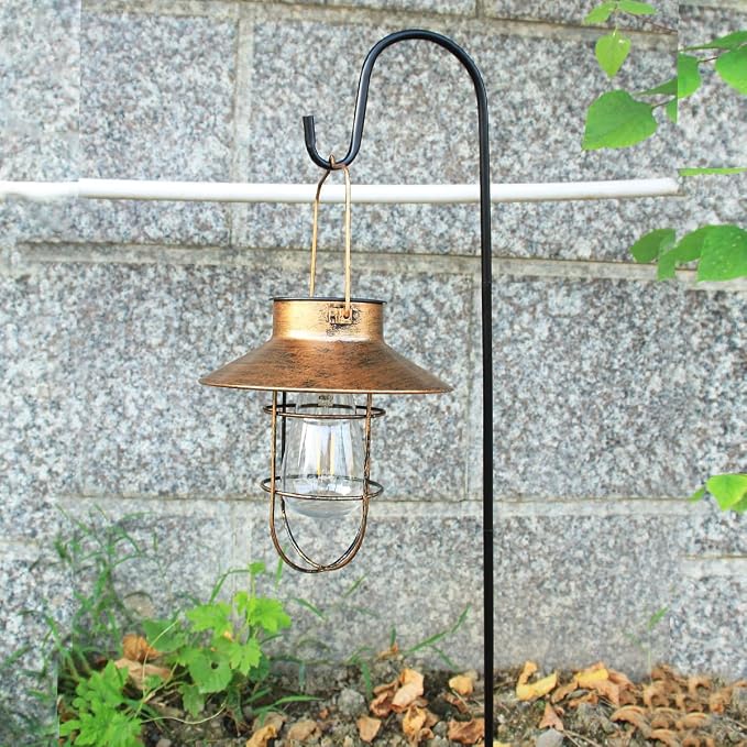 2 Pack Solar Lanterns, Outdoor Hanging Lights Metal - Image 7