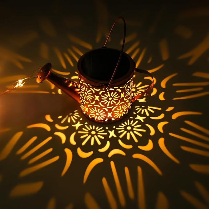 Solar Garden Lights Outdoor Decoration, Metal Solar Watering Can Lights Outdoor - Image 2