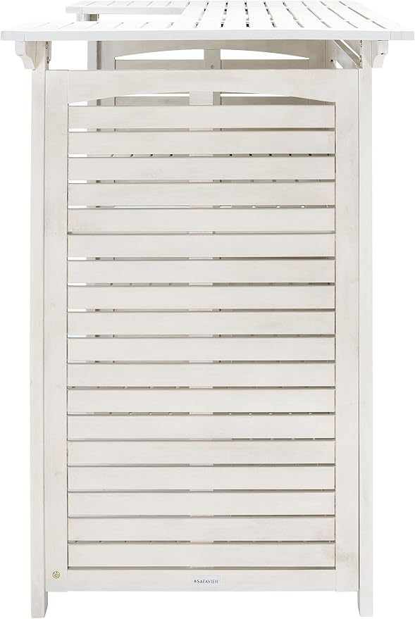 SAFAVIEH Outdoor Collection Monterey White Wash 3-Shelf Patio Bar Table - Image 4