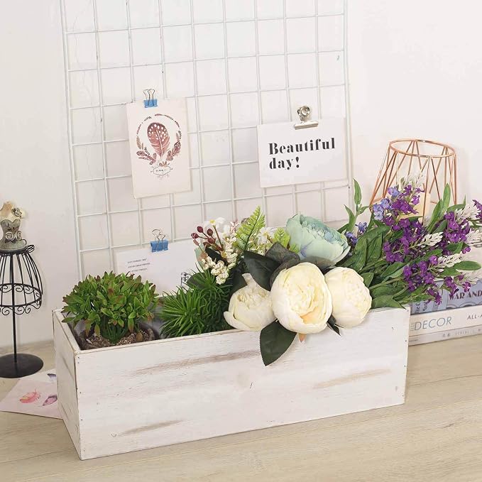 Efavormart 18"x6" Whitewash Wood Planter Box - Image 9