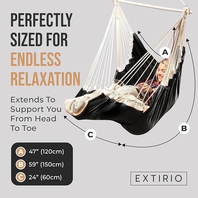 Hanging Hammock Chair Swing – Hanging Chair Outdoor & Indoor - Image 2