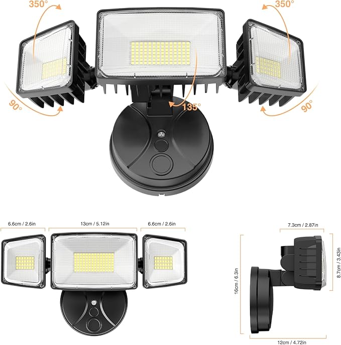 Onforu 100W 11000LM Flood Lights Outdoor, Brightness Security LED Flood Lights - Image 8