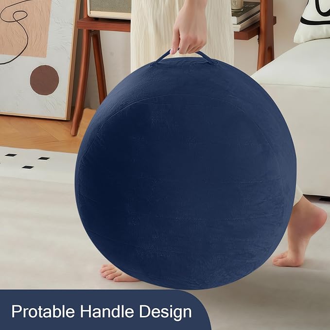 MeMoreCool Round Stuffed Pouf Ottoman Foot Rest, Floor Pouf Foot Stool - Image 8