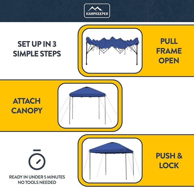 KAMPKEEPER 10x10 Pop-Up Canopy Tent, Waterproof, Portable Shade - Image 4